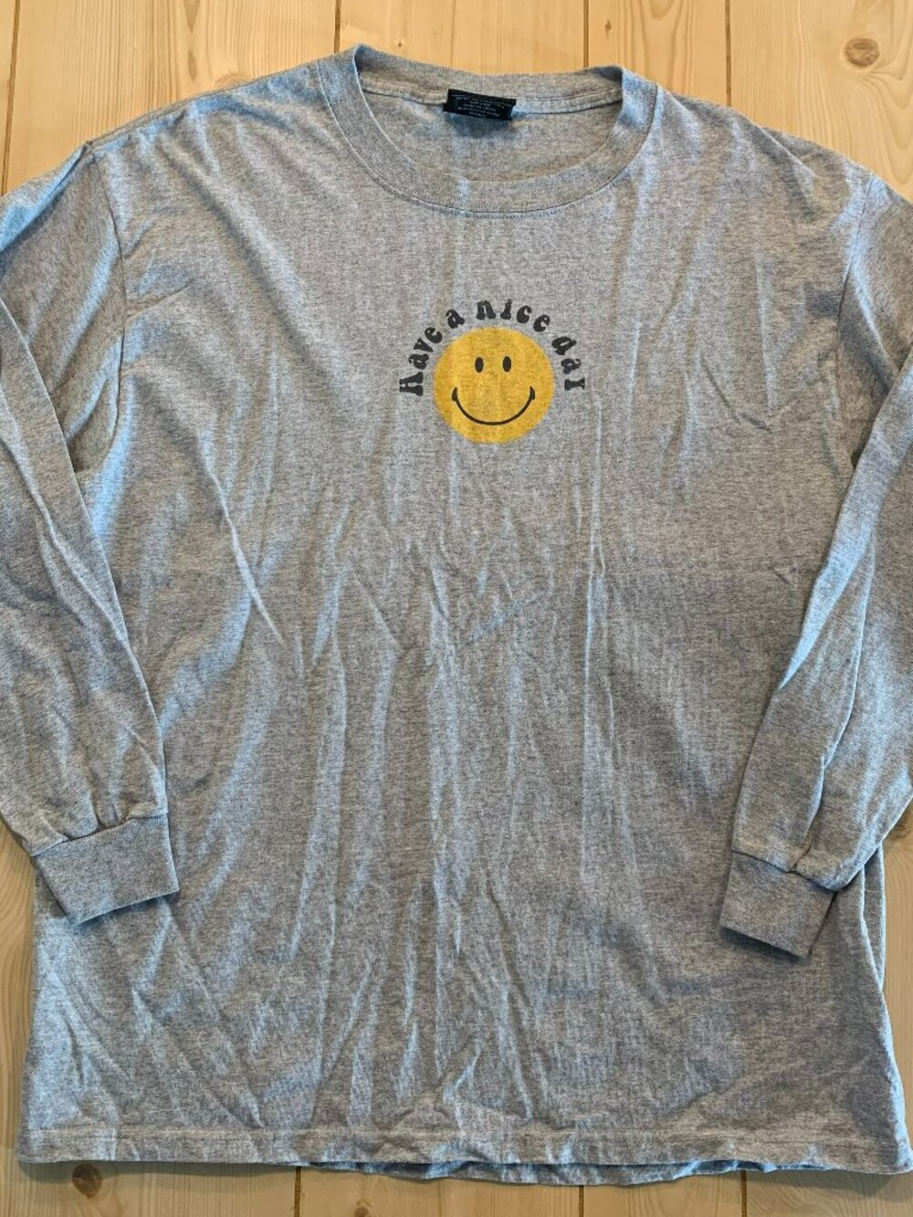Vintage Y2K Steve & Barry's Smiley Face Have A Nice Day Long Sleeve T-Shirt L